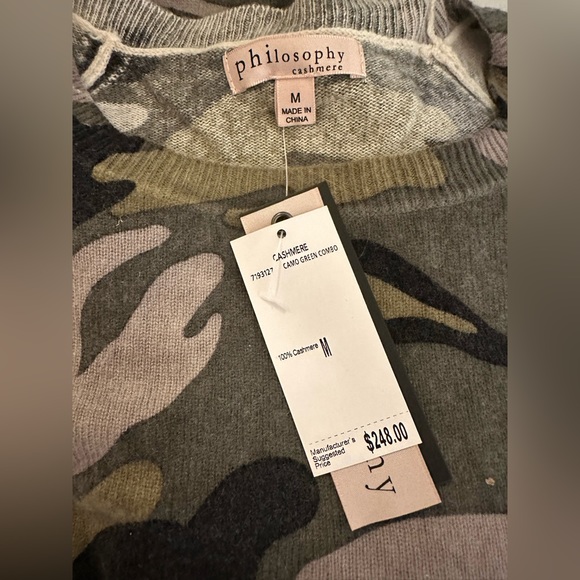 NWT Philosophy camo cashmere sweater - Picture 2 of 7